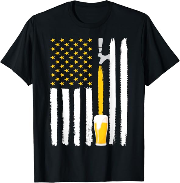 Craft Beer American Flag USA 4th July Brewery T-Shirt