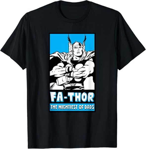 Marvel Fa-Thor Mightiest Of Dads Retro Poster Father\'s Day T-Shirt
