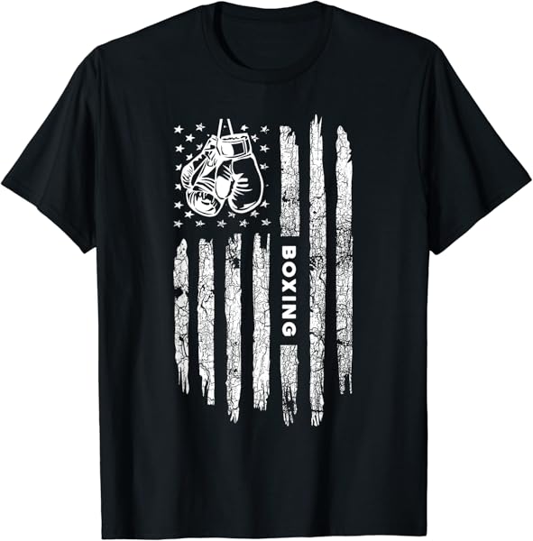 American Flag Boxing Distressed - Boxer Vintage Boxing T-Shirt