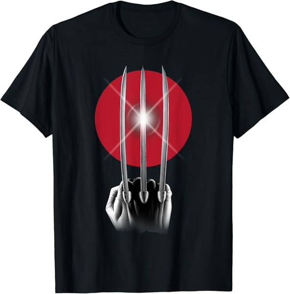 Marvel X-Men Wolverine Japanese Rising Sun Rising Claws T-Shirt