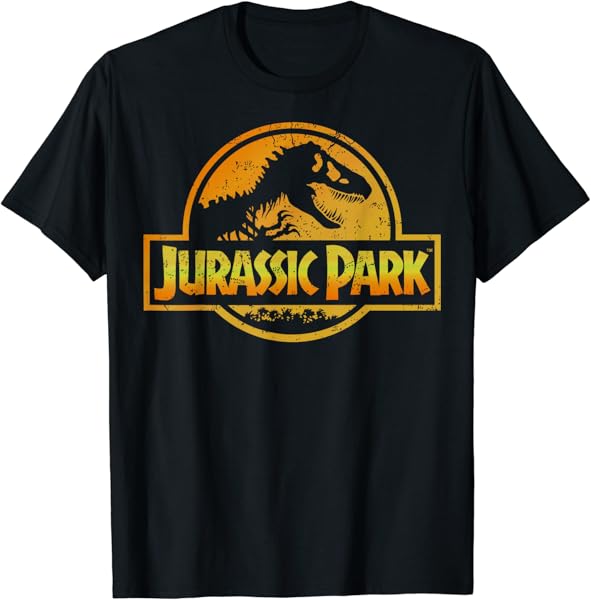 Jurassic Park Orange & Yellow Gradient Logo Graphic T-Shirt T-Shirt