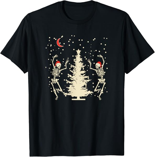 Funny Goth Christmas, Dancing Skeletons T-Shirt