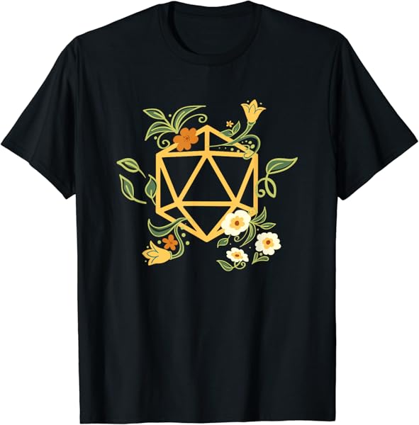 Geeky Polyhedral D20 Dice Set Plant Nerdy T-Shirt T-Shirt