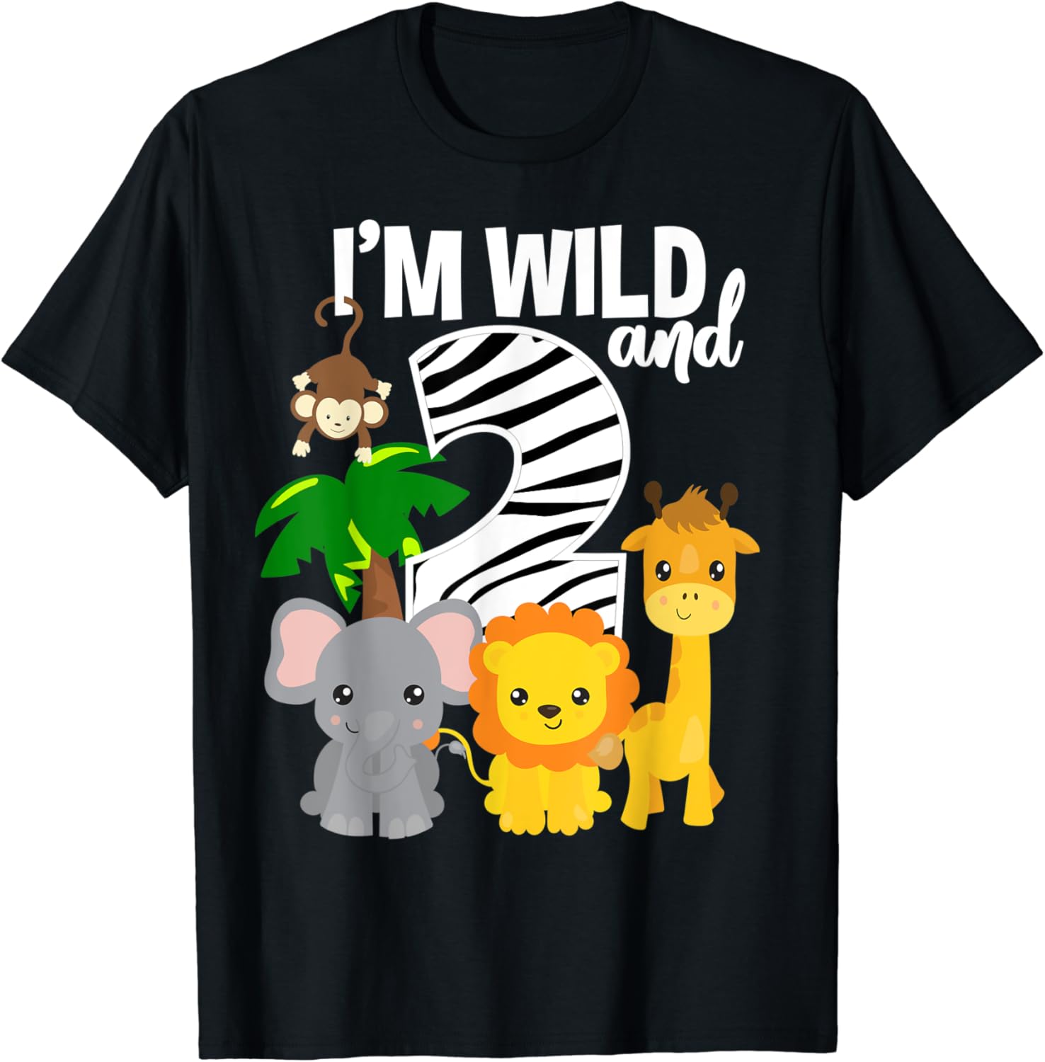 Discover I'm Wild and 2 Zoo Theme Birthday Shirt Safari Jungle Animal