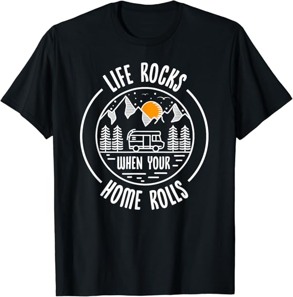 Caravan Vintage Retro Shirt Life Rocks Saying Camping T-Shirt