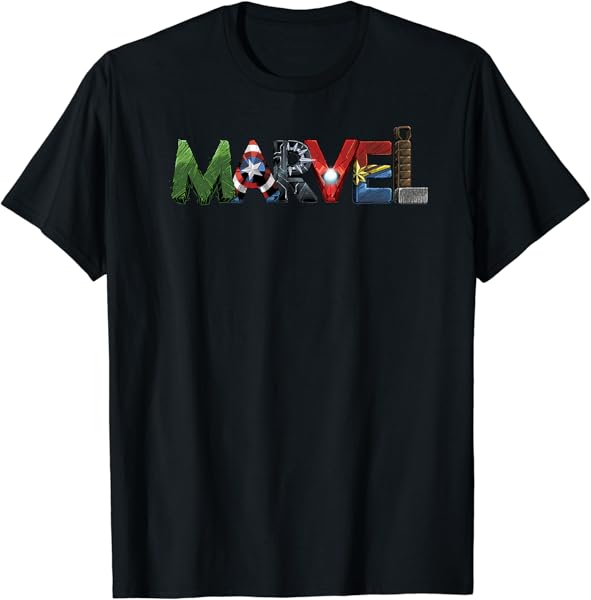 Marvel Avengers Character Text Portrait Premium T-Shirt