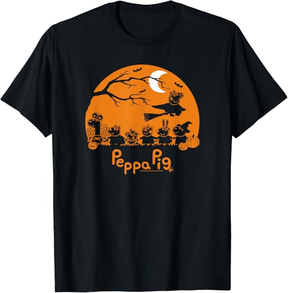 Peppa Pig Halloween Trick Or Treat Nighttime Silhouette T-Shirt