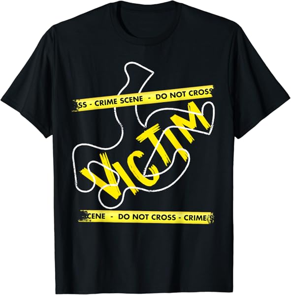 Crime Scene Victim Murder Mystery Dinner Chalk Outline T-Shirt