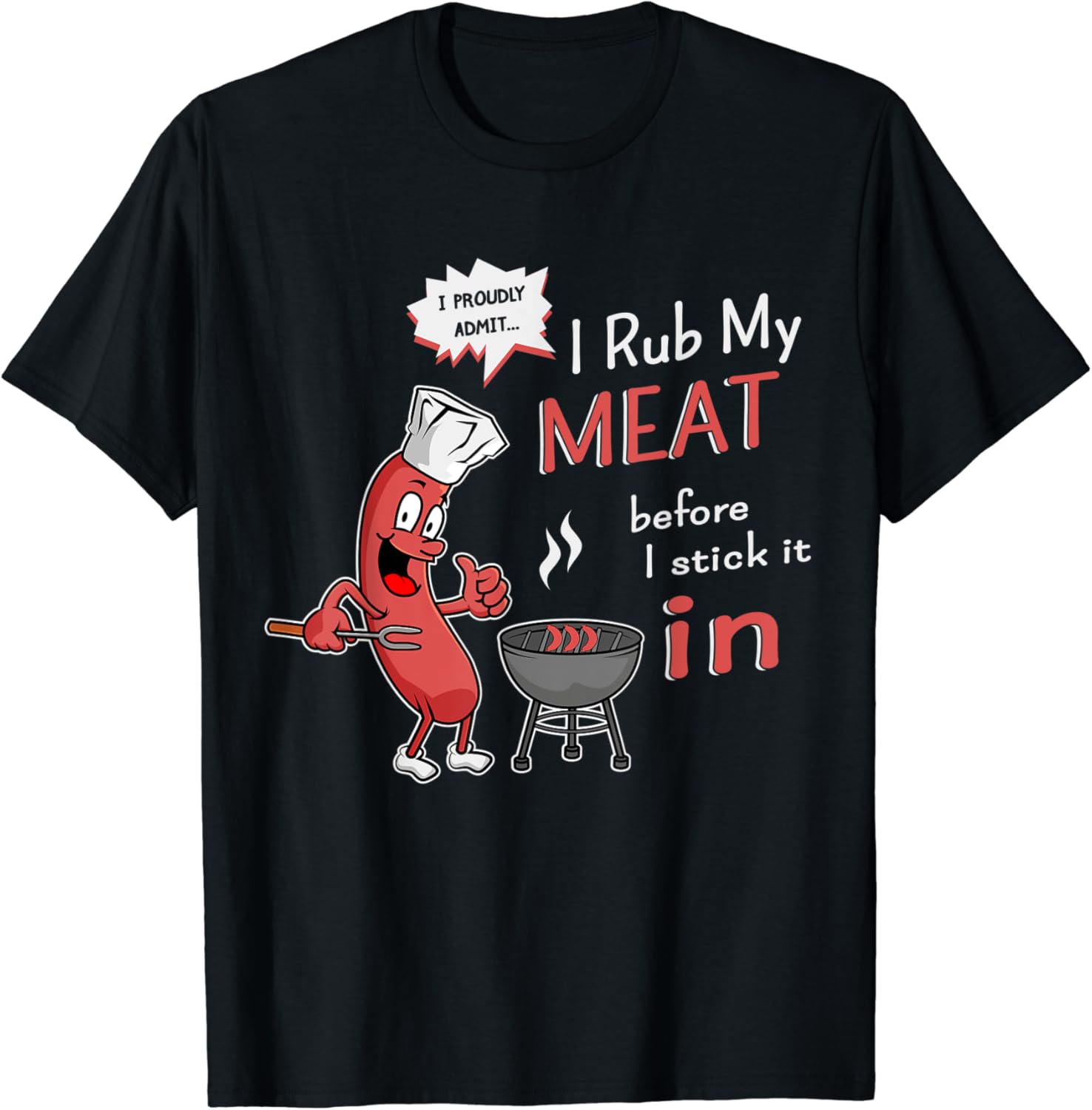 Amazon.com: I Rub My Meat BBQ Shirt: Clothing