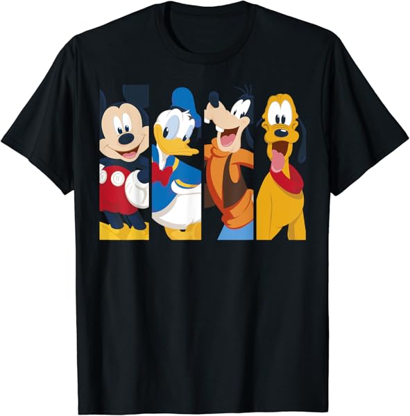 Disney Mickey And Friends Group Shot Panels T-Shirt