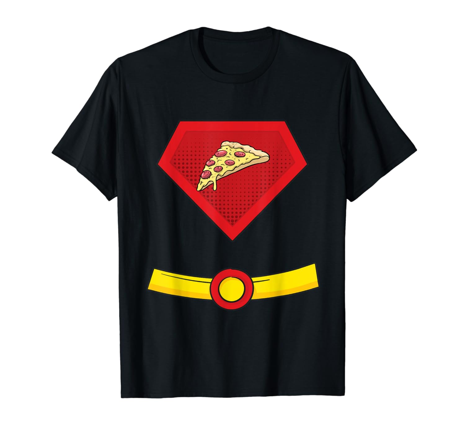Pizza Man Superhero Halloween Costume T-Shirt