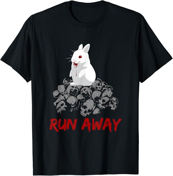 Run Away Tee Bunny Funny Grail T-Shirt
