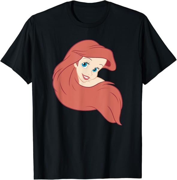 Disney The Little Mermaid Ariel Hair Swirl Big Face Portrait T-Shirt