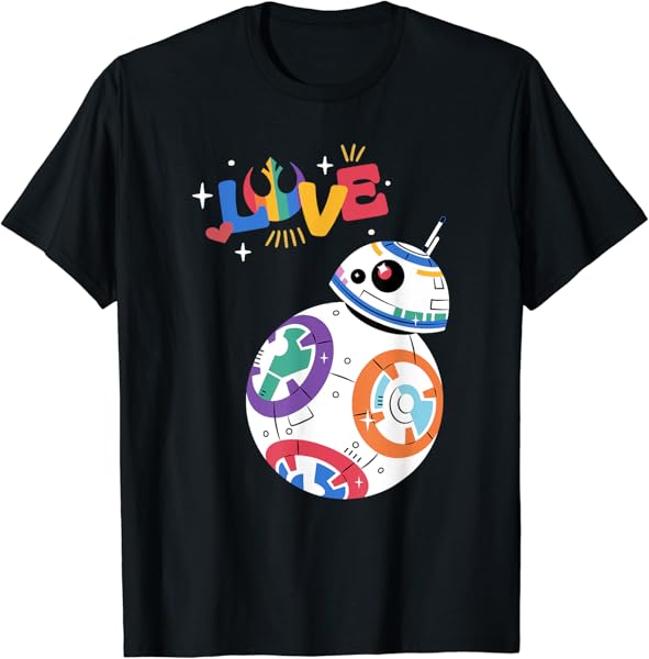 Star Wars Pride BB-8 Love Jedi Symbol Rainbow Logo T-Shirt