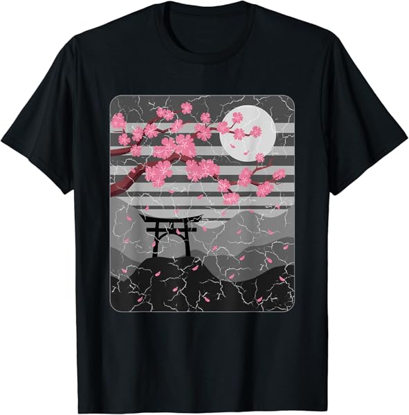 Japanese Cherry Blossom Sakura Vintage Samurai T-Shirt