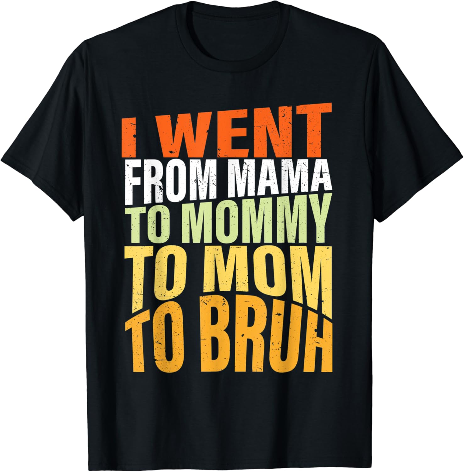 I went From Mama To Mommy To Mom To Bruh funny mother’s day T-Shirt