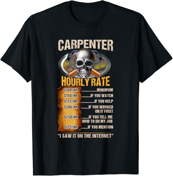 Carpenter Hourly Rate T-Shirt