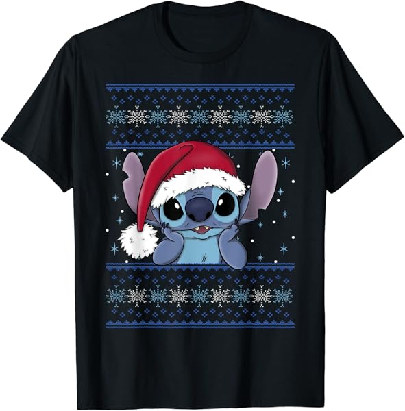 Disney Lilo & Stitch Christmas Stitch Ugly Sweater Style T-Shirt
