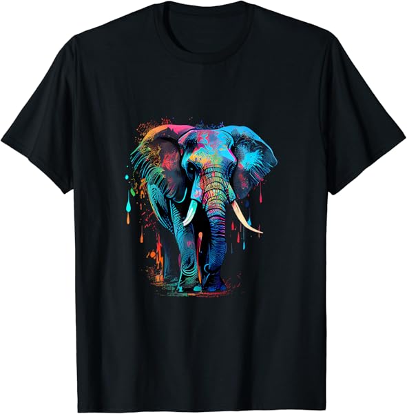 Elephant Face Colorful Pop Art Design Elephant Lovers T-Shirt