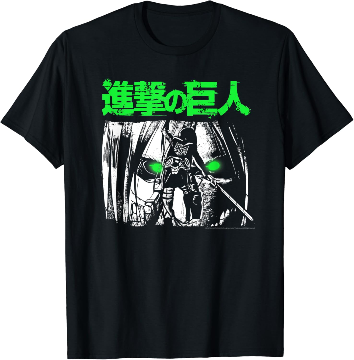 Attack on titan green shirt Clearance