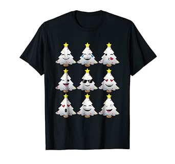 Amazon Com Artificial Christmas Trees T Shirt Christmas Emoji