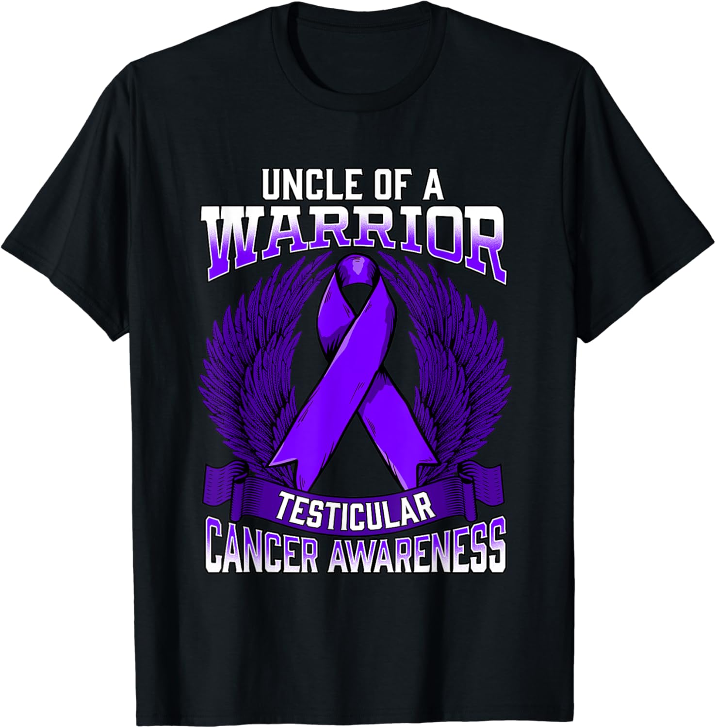 Testicular Cancer Awareness Uncle Support Ribbon T-Shirt: Amazon.co.uk