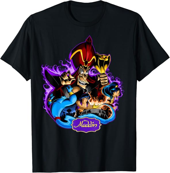 Disney Aladdin Jafar Genie Jasmine Art Graphic T-Shirt T-Shirt