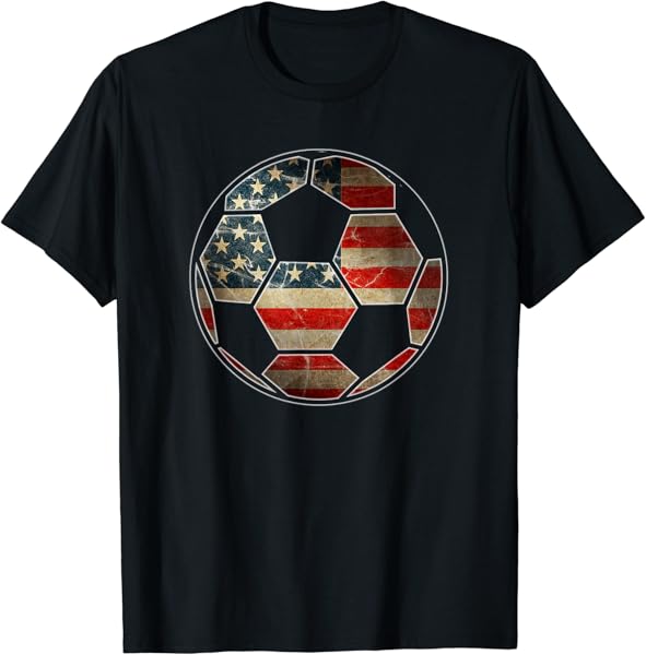 American Flag on Soccer Ball - Soccer Ball Flag T-Shirt