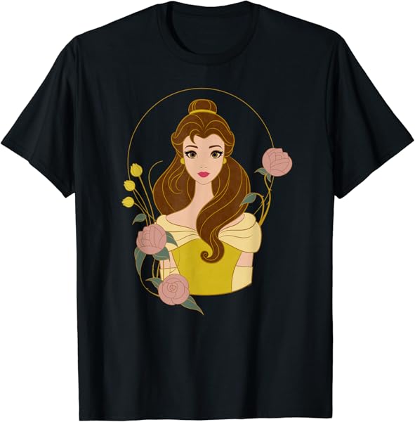 Disney Princess Belle Modern Art Deco Style T-Shirt