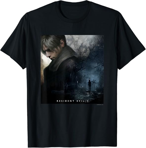 CAPCOM Resident Evil 4 Black Cotton T-Shirt - Classic Fit, Crew Neck, Short Sleeve
