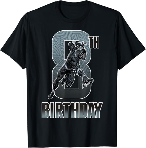 Marvel Comics Classic Avengers Black Panther 8th Birthday T-Shirt