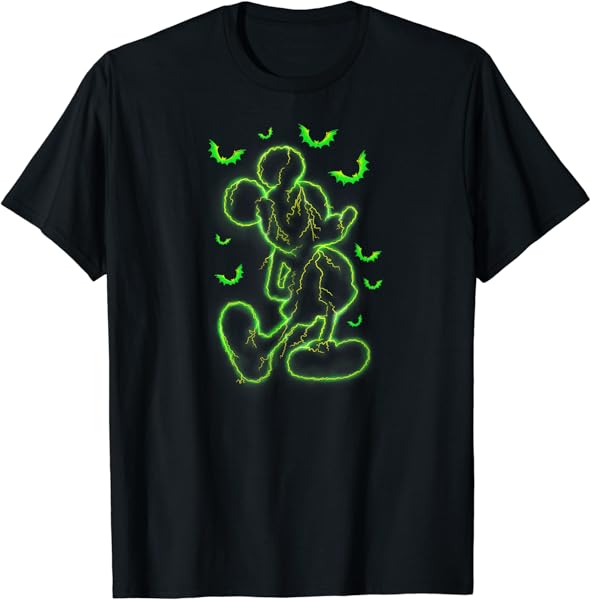 Disney Mickey Mouse Green Lighting Halloween T-Shirt