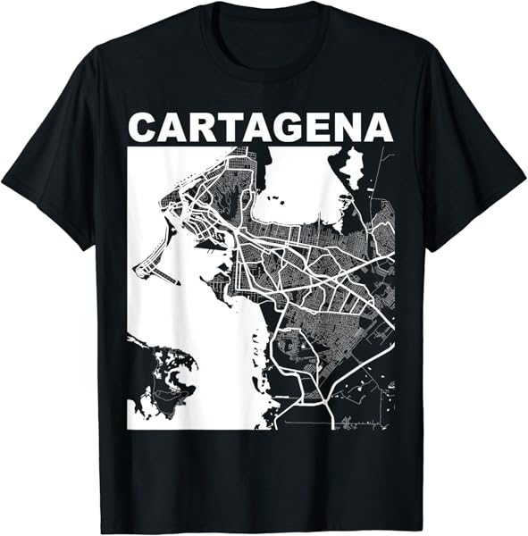 Colombia Souvenir Cartagena City Street Map T-Shirt