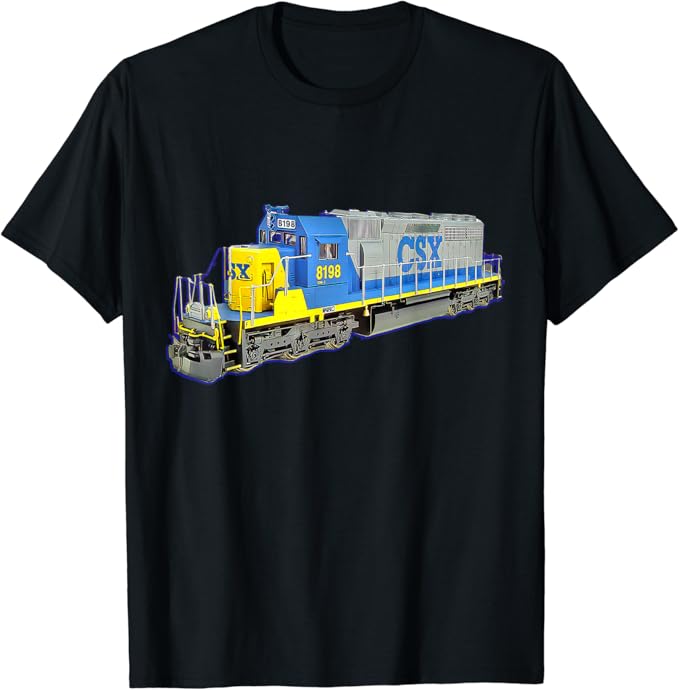 Freight Train CSX Engine T-Shirt: Amazon.co.uk: Clothing
