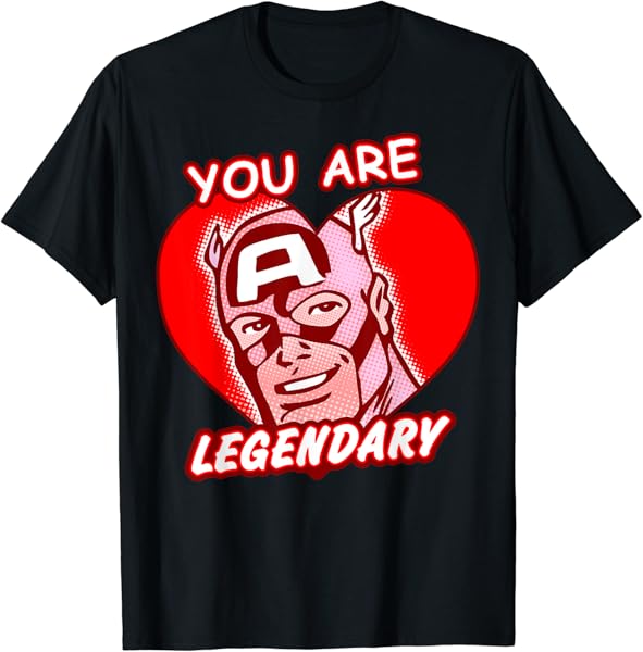 Marvel Valentine\'s Day Avengers Captain America Legendary T-Shirt