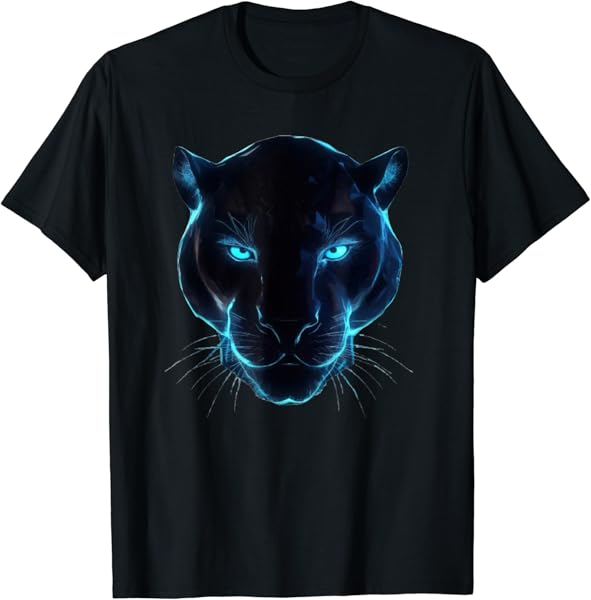 black panther head light for lovers Animal leopard & jaguar T-Shirt