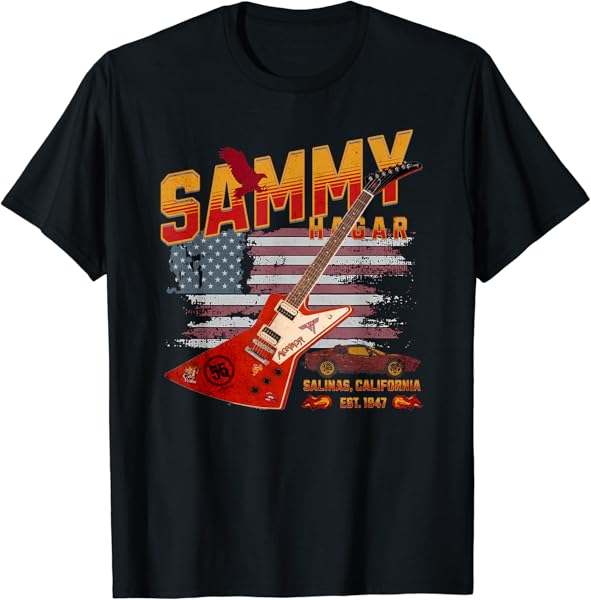 Sammy Red Guitar Rock Both Worlds VH Tour Concert T-Shirt