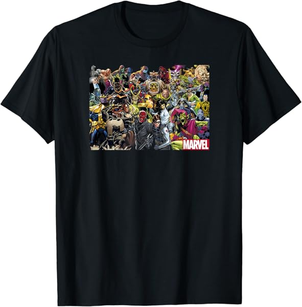 Marvel Retro Comics Villain Team Up Collage T-Shirt