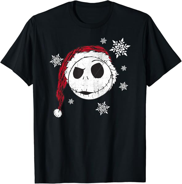 Disney Nightmare Before Christmas Snowflake Holiday Short Sleeve T-Shirt