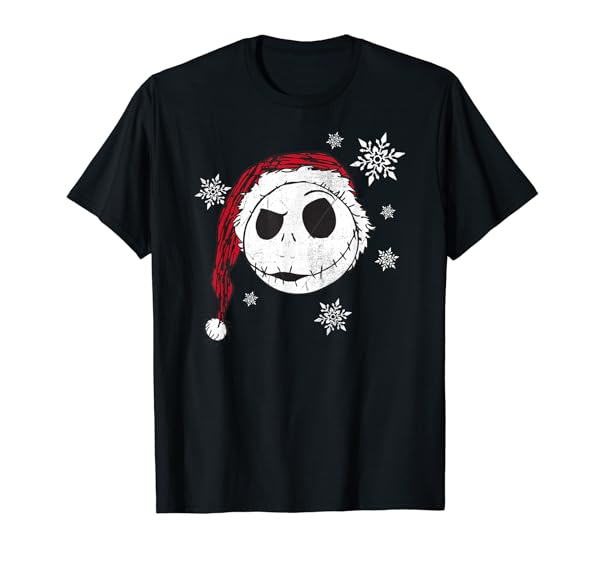Disney Nightmare Before Christmas Snowflake Holiday Short Sleeve T-Shirt