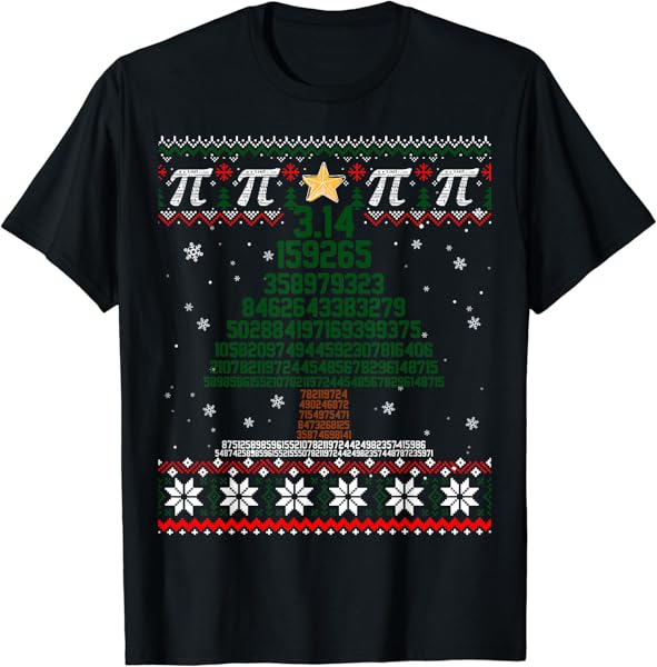 Funny Pi Tree Christmas Math Teacher Ugly Sweater T-Shirt