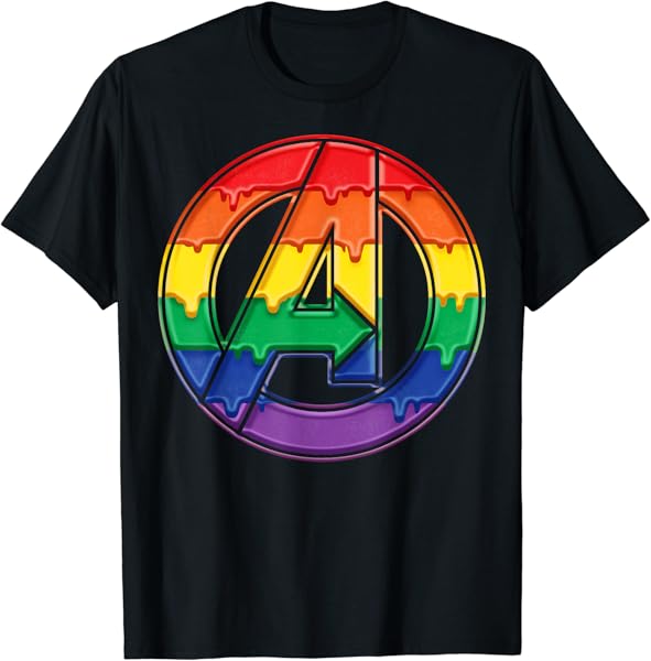 Marvel Avengers Rainbow Drip Logo T-Shirt