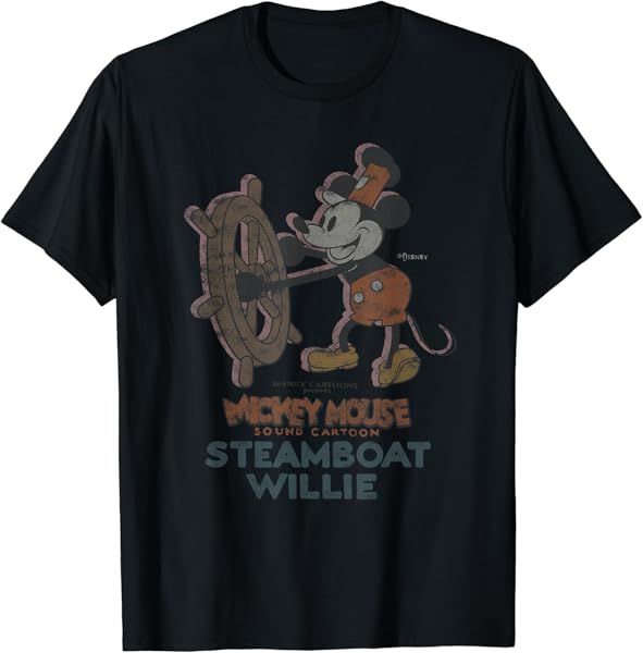 Disney 100 Mickey Mouse Steamboat Willie Ship’s Wheel D100 T-Shirt
