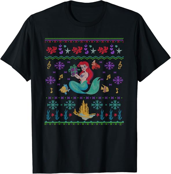 Disney Princess The Little Mermaid Ariel Christmas Sweater T-Shirt