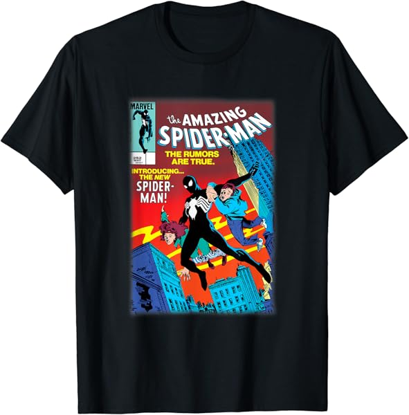 Marvel Spider-Man Introducing Black Suit Spider-Man Cover T-Shirt