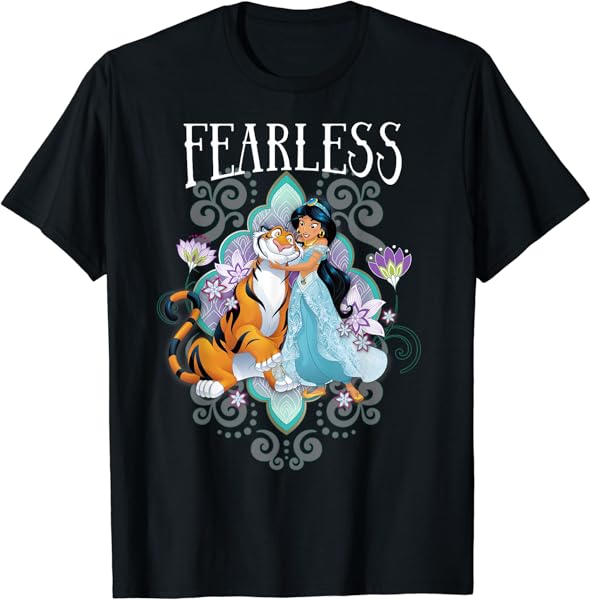 Disney Aladdin Jasmine And Rajah Fearless Mandala Portrait T-Shirt