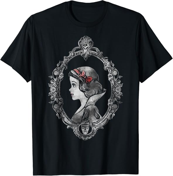 Disney Snow White Framed Side Profile Faded Portrait T-Shirt