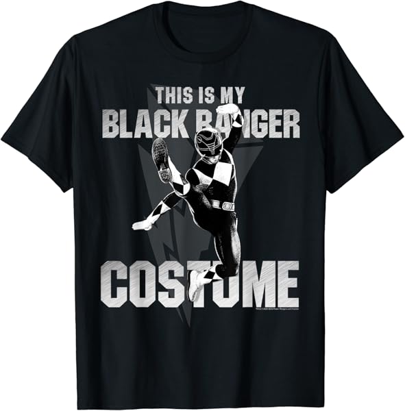 Power Rangers Black Ranger Halloween Costume Vintage T-Shirt