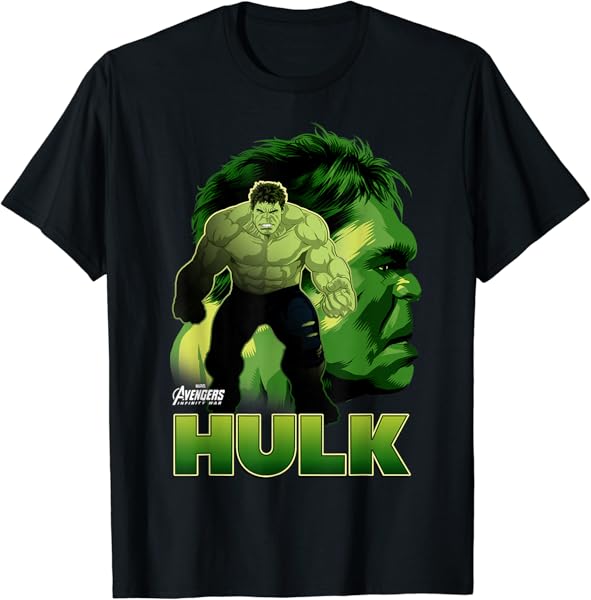 Marvel Infinity War Hulk Big Head Profile Graphic T-Shirt T-Shirt