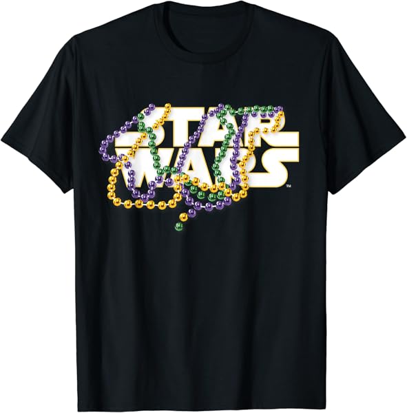 Star Wars Logo Gold Purple and Green Beads T-Shirt